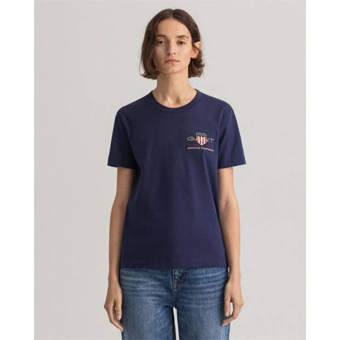 ガント Gant 【 Archive Shield Tee Women 433 Evening Blu 】 Tシャツ レディース