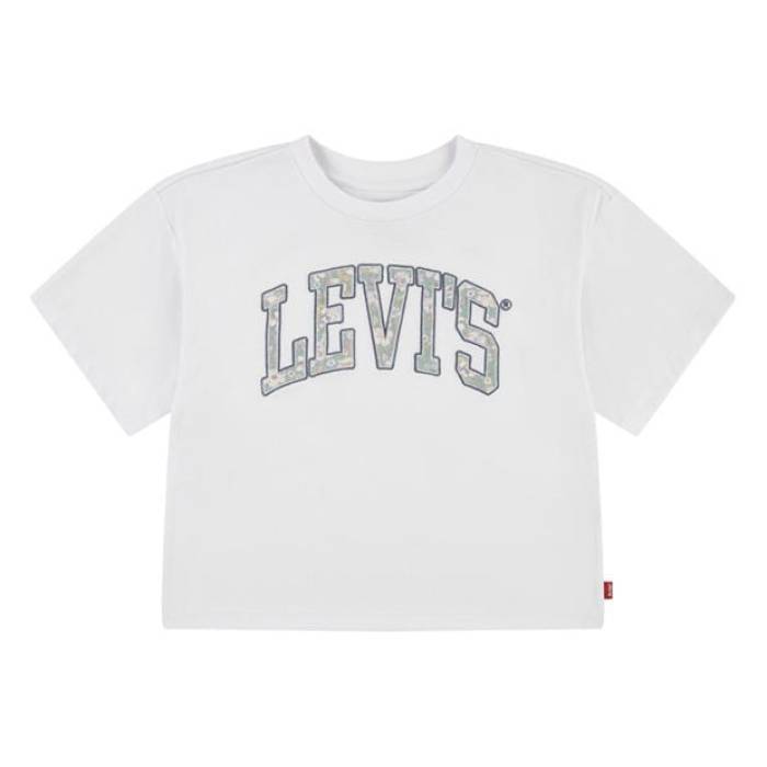 リーヴァイズジーンズ Levis 【 Kids\u0027 Floral Logo Crop Top Women White W1T 】 ロゴタイプ Crop クロップ レディース 白いこと 白いこと トップス-レディースファッション-Tシャツ・カットソー