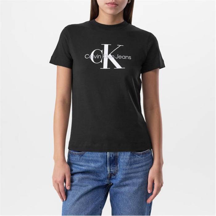 カルバンクライン ジーンズ Calvin Klein Jeans 【 Logo T-Shirt Women Ck Black 】 ロゴ Tシャツ レディース 黒色 ブラック