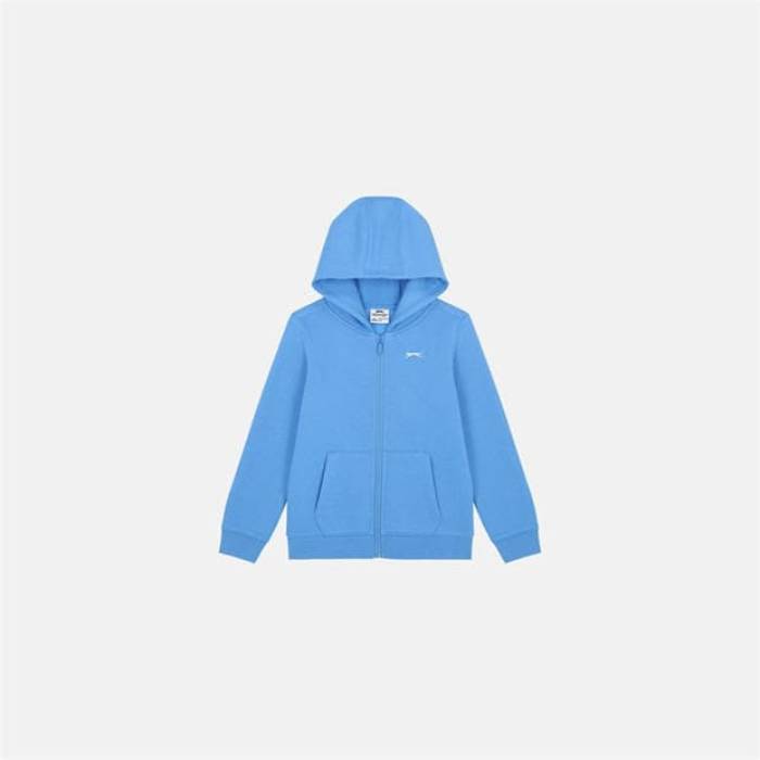 Slazenger 【 Zip Hoodie Junior Kids Light Blue 】 フーディー パーカー お坊っちゃん キッズ 青碧 青碧