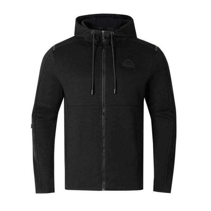 カッパ Kappa 【 Tech Fl Full Zip Mens Hoody Men Black 】 テック メンズ フーディー パーカー メンズ 黒色 ブラック