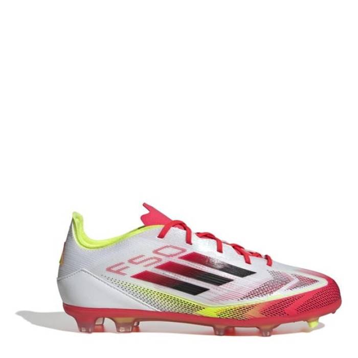 アディダス Adidas 【 F50 Elite Childrens Firm Ground Football Boots Kids White/Red 】 エリート フットボール ブーツ ジュニア キッズ 白色 ホワイト Red 赤・レッド