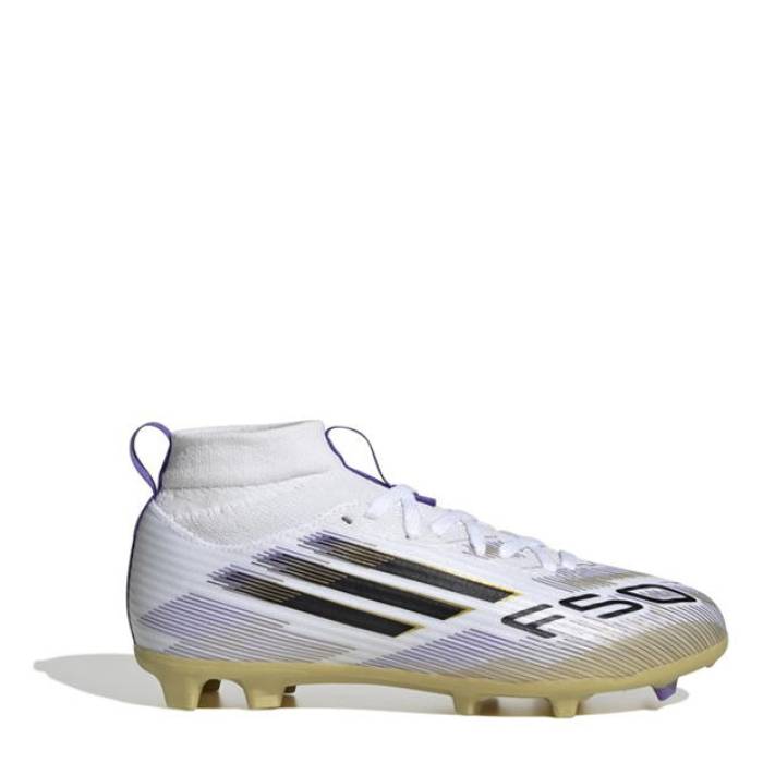 アディダス Adidas 【 F50 League Childrens Multi-Ground Football Boots Kids White/Blk/Gold 】 フットボール ブーツ ジュニア キッズ 白色 ホワイト ゴールド