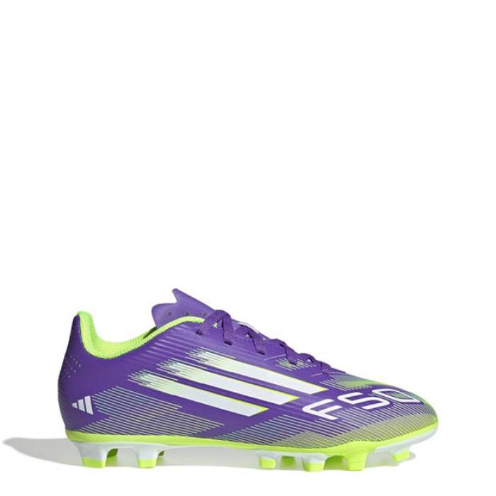 アディダス Adidas 【 F50 Club Junior Firm Ground Football Boots Kids Purp/Wht/Lemon 】 クラブ フットボール ブーツ ジュニア キッズ