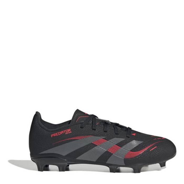 アディダス Adidas 【 Predator League Juniors Firm Ground Football Boots Kids Black/Grey 】 プレデター フットボール ブーツ ジュニア キッズ 黒色 ブラック 灰色 グレー