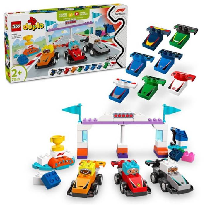 レゴ Lego 【 Duplo 10445 F1 Team Race Cars \u0026 Drivers Toy Set Unisex Duplo Town 】 Team 野球クラブ ユニ一発やる