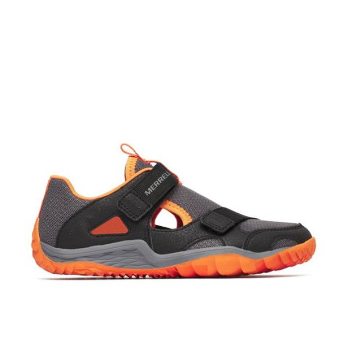 メレル Merrell 【 Hydro Quest Walking Sandals Kids Black/Grey 】 Hydro ハイドロ サンダル ジュニア キッズ 黒色 ブラック 灰色 グレー