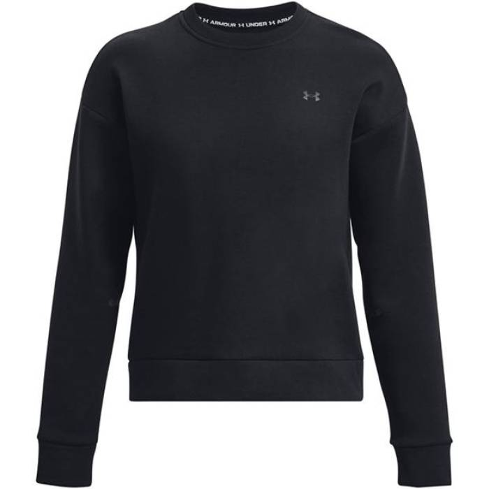 アンダーアーマー Under Armour 【 Unstoppable Fleece Crew Sweatshirt Women Black/White 】 フリース クルー スウェット トレーナー レディース 黒色 ブラック 白色 ホワイト