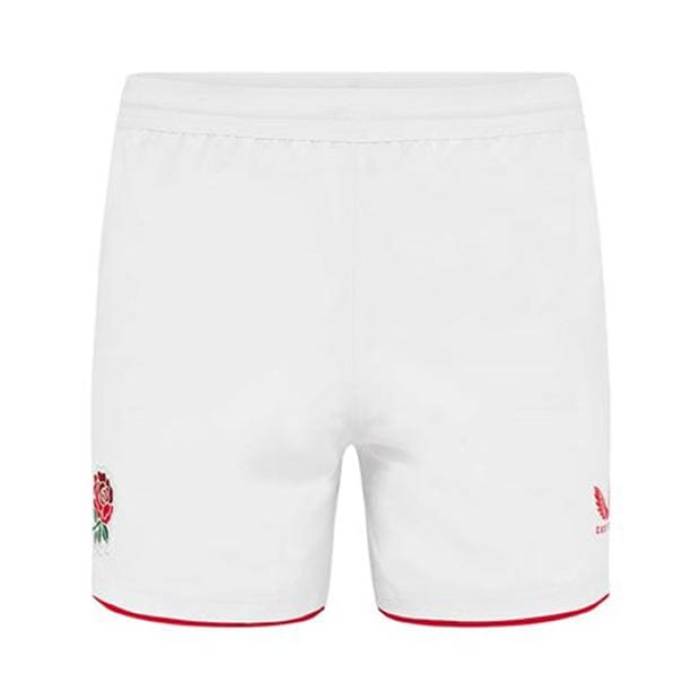 Castore 【 England Rugby Home Shorts 2025 Adults Men White/Red 】 ラガー さる股引き メンズ 白いこと 白いこと Red 赤・赤いこと