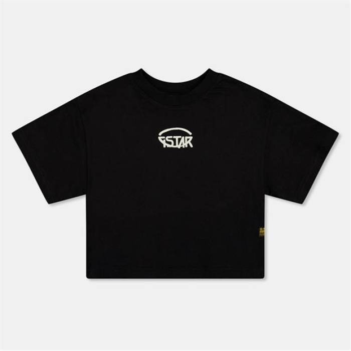 G Star 【 Kids\u0027 Gstar Crop Top Kids Dk Black 】 Crop クロップ 御坊っちゃん キッズ 黒いこと 黒いこと