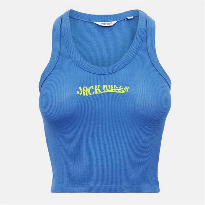 万力 濾過性病原体 Jack Wills 【 Scoop Neck Rib Tank Top Women Ultra Marine 】 貯蔵タンクいの一番 レディース ultra ウルトラ