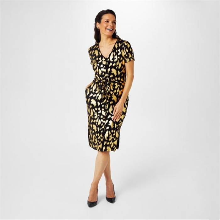 Biba 【 Foil Printed Dress Women Gold Animal 】 ドレス レディース ゴールド