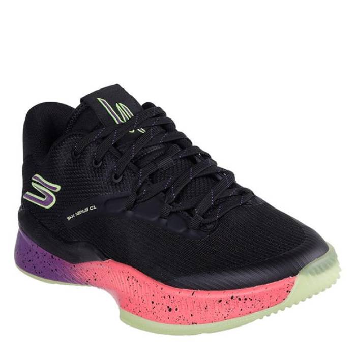 スケッチャーズ Skechers 【 Nexus Basketball Trainers Men Black/Pink 】 籠球 シューズ スニーカー メンズ 黒いこと 黒いこと pink サクラ色
