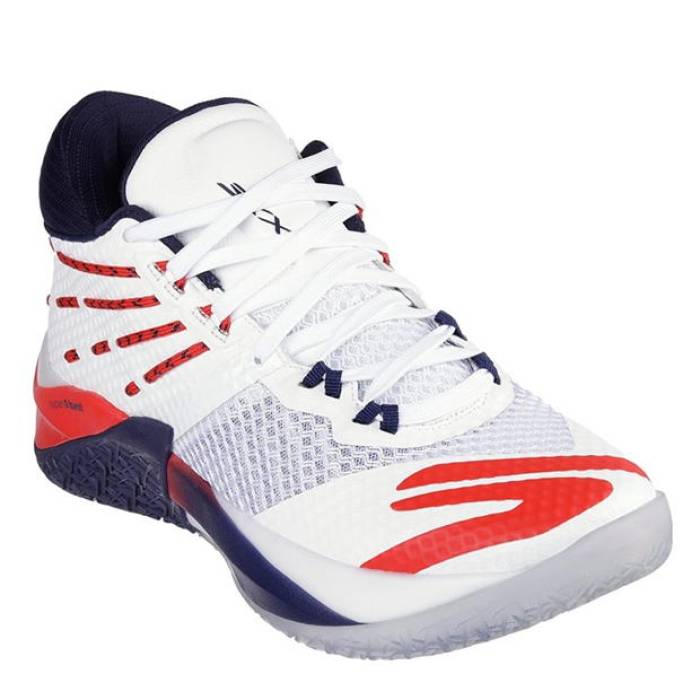 スケッチャーズ Skechers 【 Reign Basketball Trainers Mens Men White/Red 】 バスケットボール シューズ スニーカー メンズ メンズ 白色 ホワイト Red 赤・レッド｜スニケス