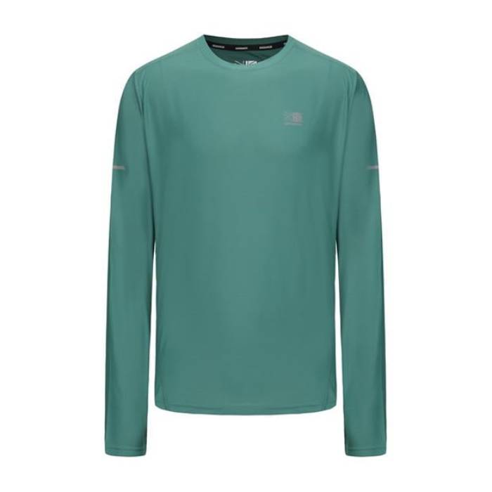 Karrimor 【 Long Sleeve Run T Shirt Mens Men Green Spruce 】 Sleeve スリーブ ラン メンズ メンズ green 緑・グリーン