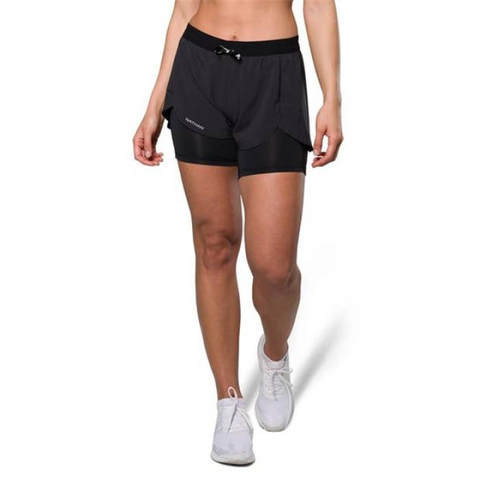 ネイサン Nathan 【 Performance Running Shorts Women Black 】 パフォーマンス ショーツ レディース 黒色 ブラック|スニケス