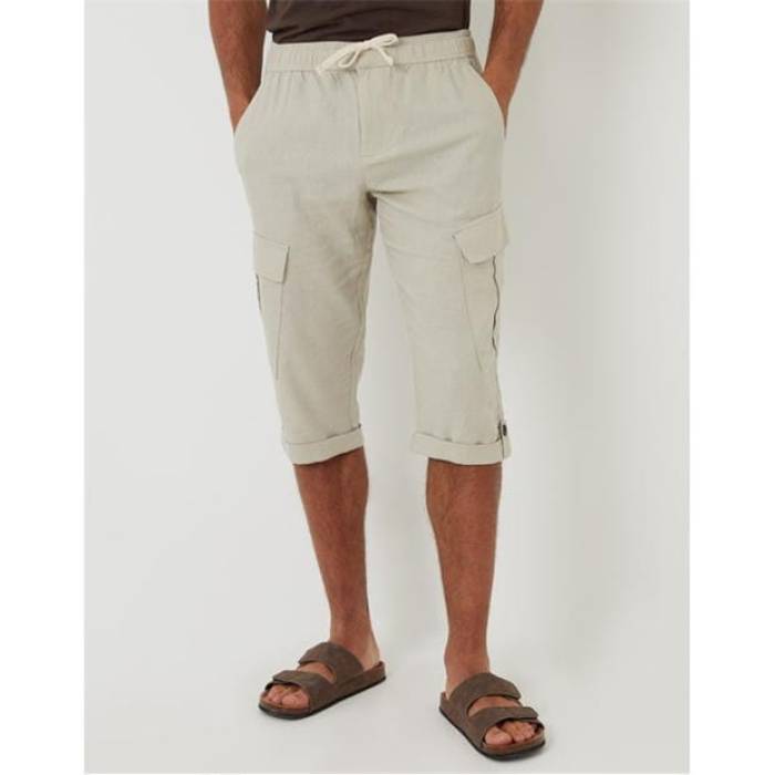 Threadbare 【 Memphis Linen Cargo Trousers Men Light Stone 】 メンフィス カーゴ メンズ