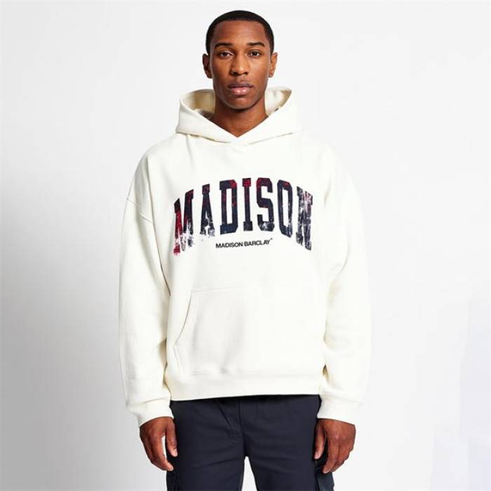 Madison Barclay 【 Distressed Hoodie Men Marshmallow 】 フーディー パーカー メンズ