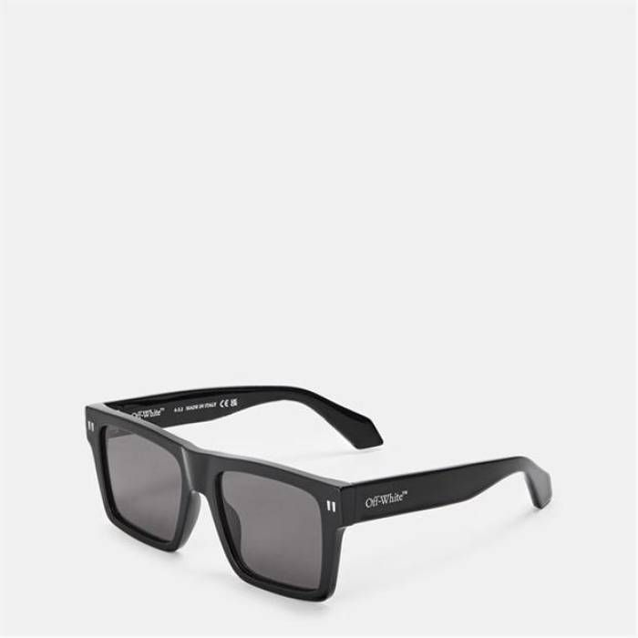 Off White 【 Unisex Round Sunglasses, Round Style Unisex Black/Dark Grey 】 ユニセックス 黒色 ブラック 灰色 グレー