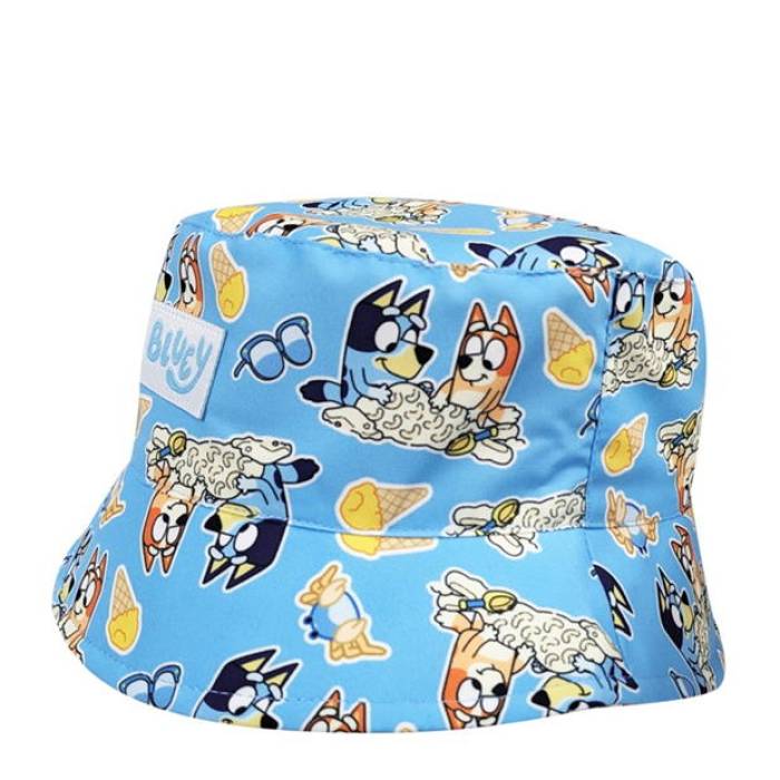 Bluey 【 Bucket Hat Childrens Unisex Blue 】 ユニ一発やる 青碧 青碧