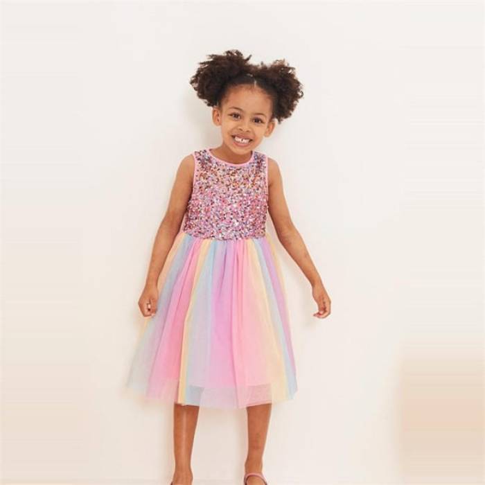 Be You 【 Younger Girls Sequin Tulle Party Dress Kids Multi 】 お召しもの お坊っちゃん キッズ