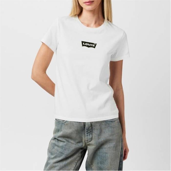 リーバイス Levis 【 Print T-Shirt Women Batwing White 】 Tシャツ レディース 白色 ホワイト