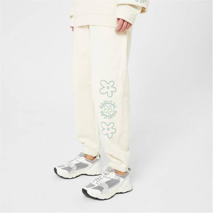 Soulcal 【 Graphic Closed Hem Fleece Joggers Women Beige 】 グラフィック フリース ジョガーパンツ レディース ベージュ