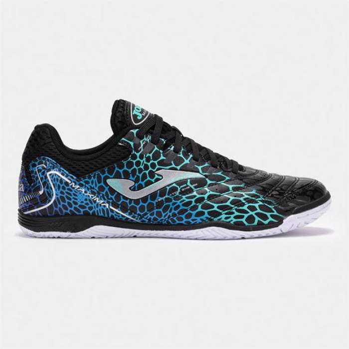 ホマ Joma 【 S Maxima 34 Indoor Football Boots Men Black/Blue 】 蹴球 ブーツ メンズ 黒いこと 黒いこと 青み 青色
