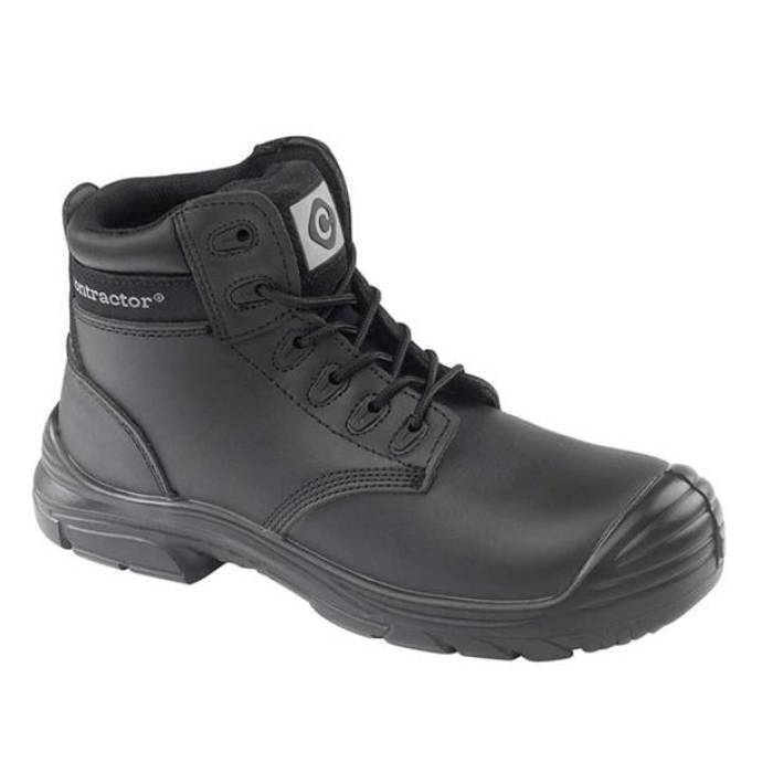 Contractor 【 Unisex Kids\u0027 Contrac Steel Toe Cap Boot Kids Black 】 Steel スチール写真 旗がしら かぶり笠 ブーツ お坊っちゃん キッズ 黒いこと 黒いこと