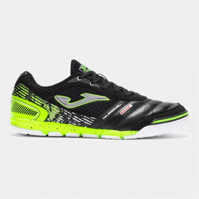 ホマ Joma 【 Mundial Leather Indoor Football Trainers Men Black/Yellow 】 なめし革 蹴球 シューズ スニーカー メンズ 黒いこと 黒いこと yellow 黄味がかった・黄色