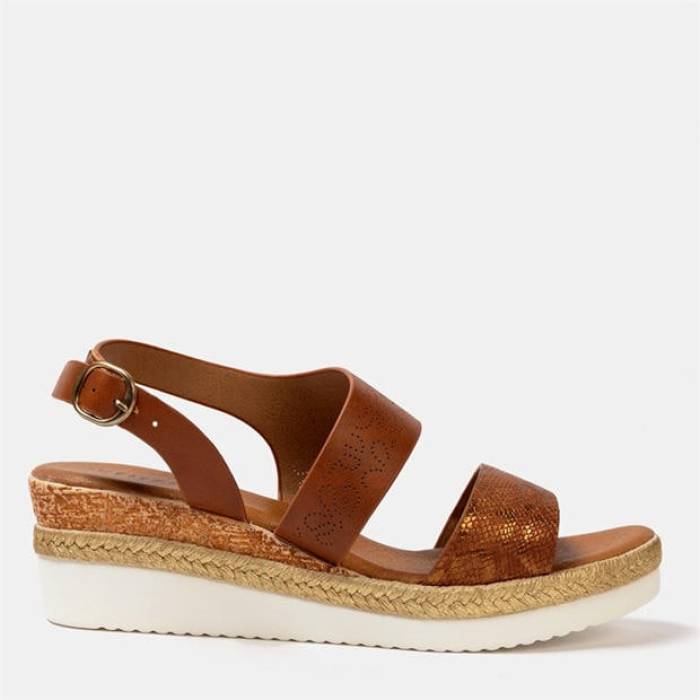 Firetrap 【 Ella Ladies Back-Strap Wedge Sandals Women Brown 】 ウェッジ サンダル レディース 茶色 ブラウン