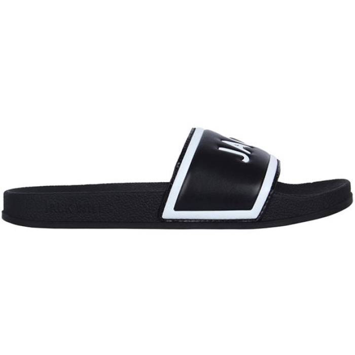 ジャック ウィルス Jack Wills 【 Logo Sliders Women Black 】 ロゴ サンダル レディース 黒色 ブラック