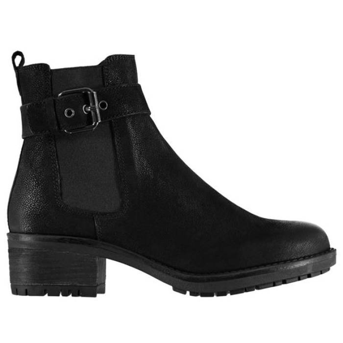 Linea 【 Rugged Buckle Boots Women Black 】 バックル ブーツ レディース 黒色 ブラック
