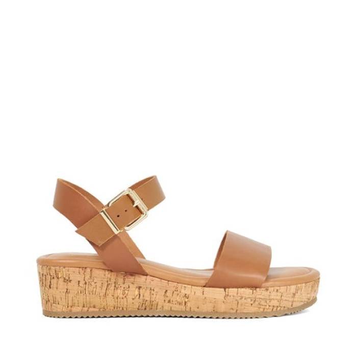 デューンロンドン Dune London 【 Women's Lazered Leather Flatform Sandals Women Tan 】 レディース レザー サンダル レディース｜スニケス