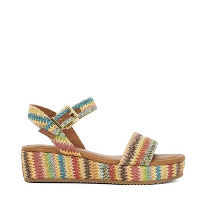 デューンロンドン Dune London 【 Women's Rainbow Flatform Sandals Women Multi 】 レディース 虹色 レインボー サンダル レディース