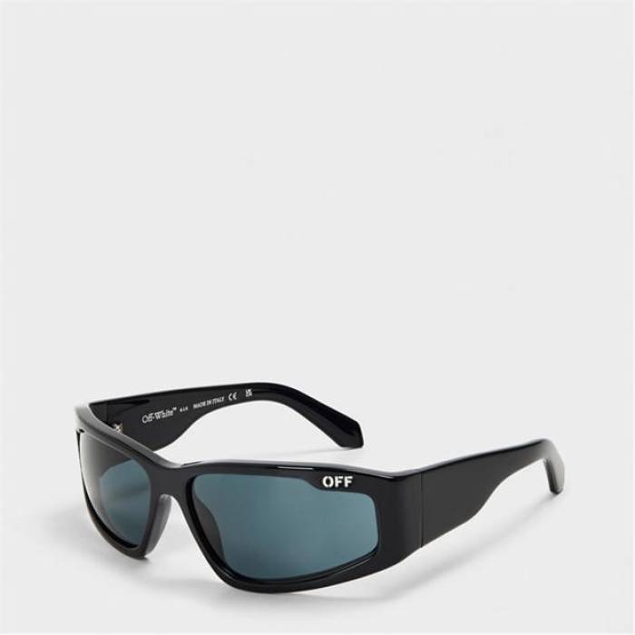 Off White 【 Unisex Kimball Rectangle Style Sunglasses Unisex Black/Dark Grey 】 サングラス ユニセックス 黒色 ブラック 灰色 グレー