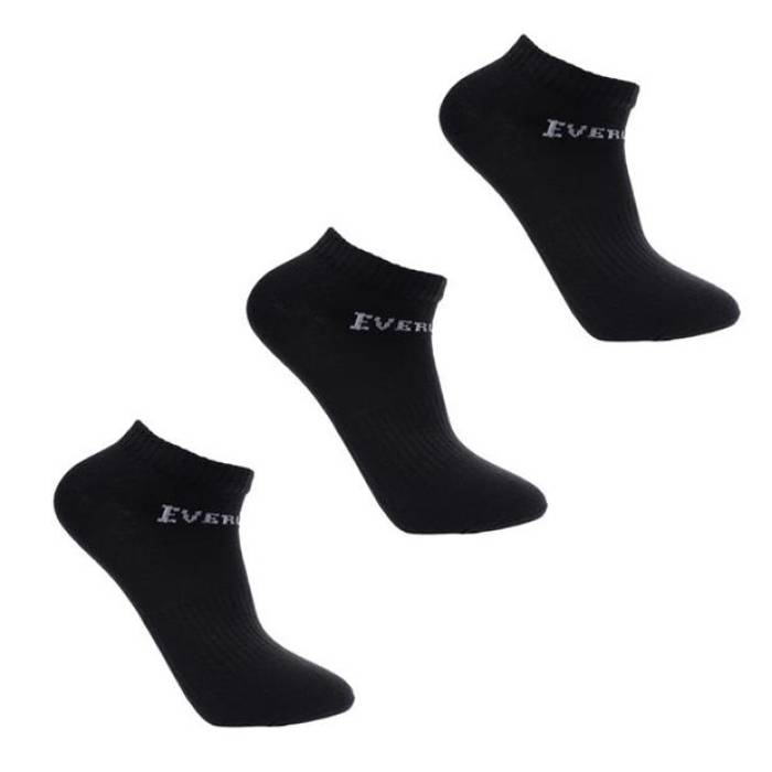 Everlast 【 3 Pack Trainer Socks Junior Kids Black 】 トレーナー ソックス・靴下 ジュニア キッズ 黒色 ブラック