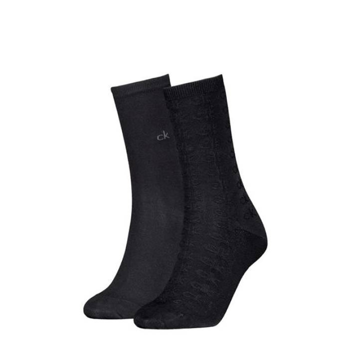 カルバンクライン Calvin Klein 【 Women's Crew Socks Women Black 】 レディース クルー ソックス・靴下 レディース 黒色 ブラック
