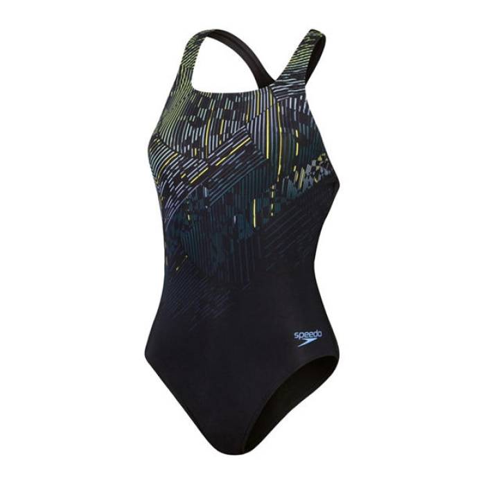 スピード Speedo 【 Digital Print One Piece Swimsuit Women Black/Green 】 水着 レディース 黒色 ブラック green 緑・グリーン