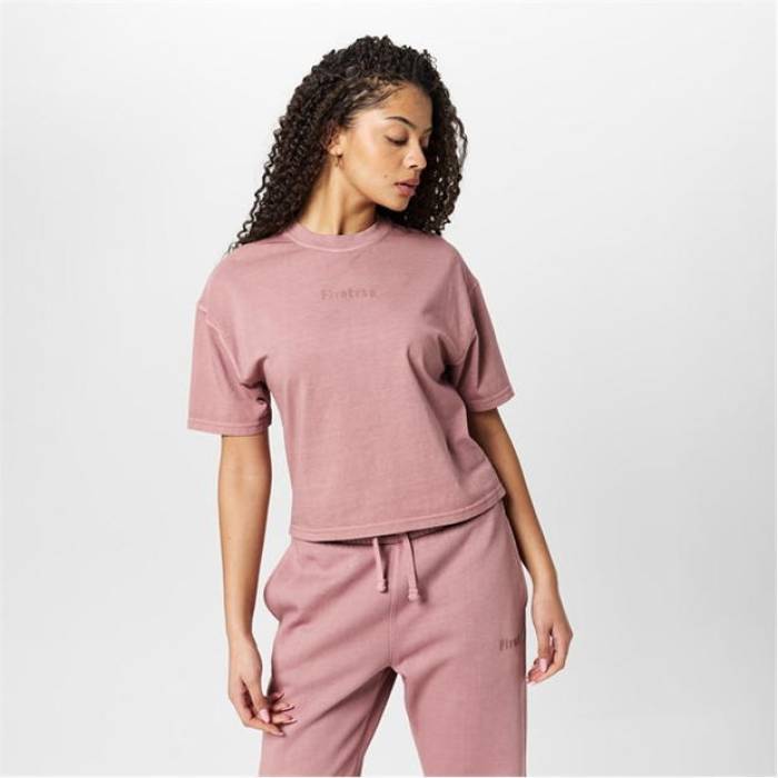Firetrap 【 Wash Boxy Oversized T-Shirt Womens Women Rose 】 ティーシャツ レディース レディース Rose さくら色