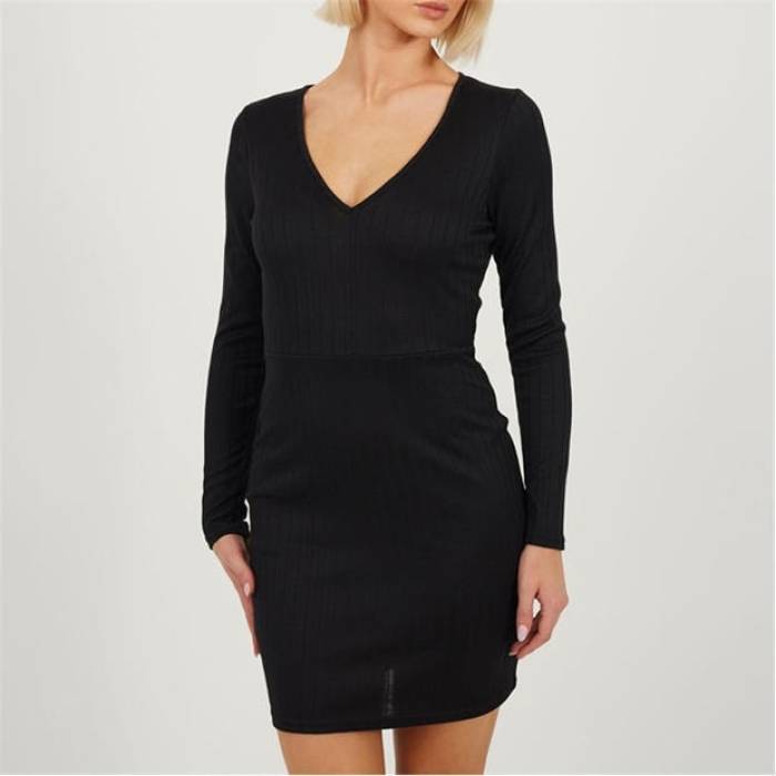 ブレイブソウル Brave Soul 【 Long Sleeve Mini Dress Women Black 】 Sleeve スリーブ ドレス レディース 黒色 ブラック