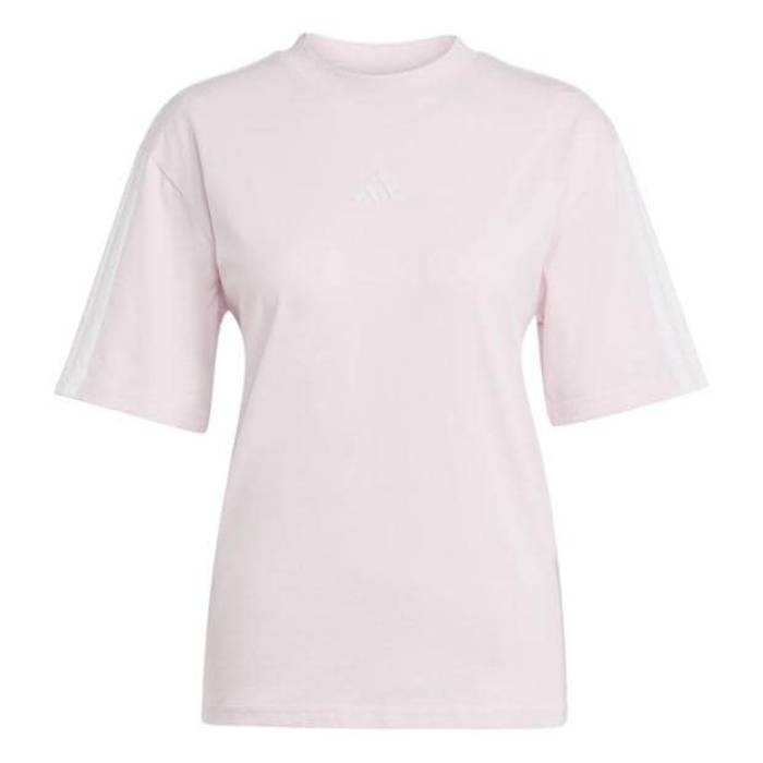 アディダス Adidas 【 Essentials 3 Stripe T-Shirt Womens Women Clear Pink 】 Stripe 縞模様 プルオーバー レディース レディース pink サクラ色