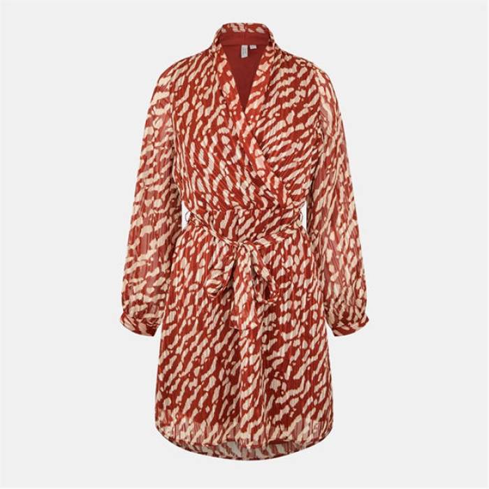 ヴェロモーダ Vero Moda 【 Women\u0027s Patterned Wrap Dress Women Fired Brick 】 レディース wrap 一回り 御召しもの レディース