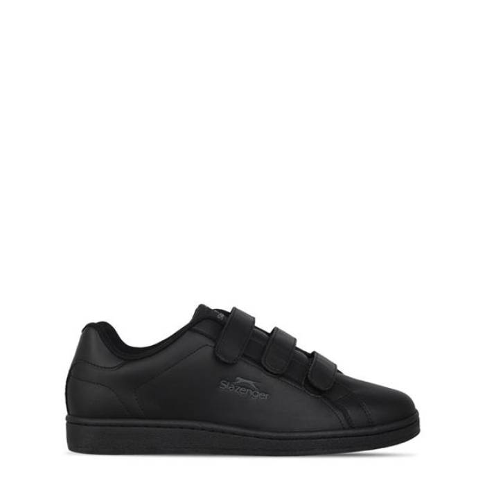 Slazenger 【 Ash Strap Trainers Mens Men Black/Charcoal 】 ストラップ シューズ スニーカー メンズ メンズ 黒色 ブラック チャコール