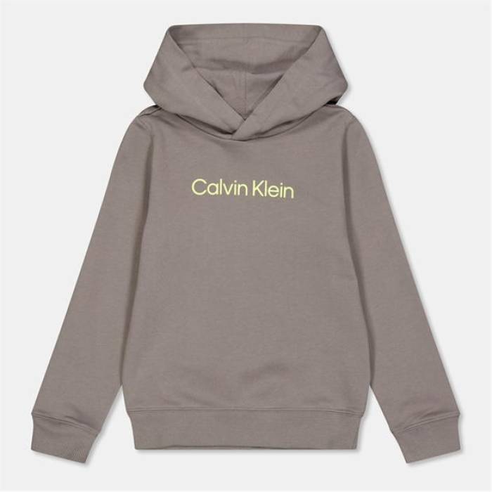 カルバンクライン デニム Calvin Klein Jeans 【 Kids\u0027 Ckj Inst Logo Over-The-Head Hoodie Kids Granite Pcg 】 ロゴタイプ フーディー パーカー お坊っちゃん キッズ