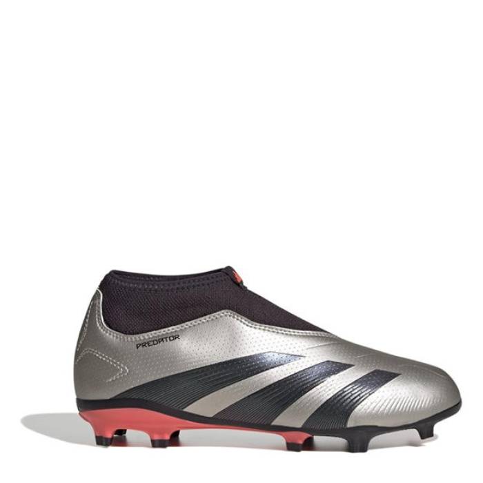 アディダス Adidas 【 Predator 24 League Laceless Childrens Firm Ground Football Boots Kids Silver/Black 】 プレデター フットボール ブーツ ジュニア キッズ Silver 銀色・シルバー 黒色 ブラック｜スニケス