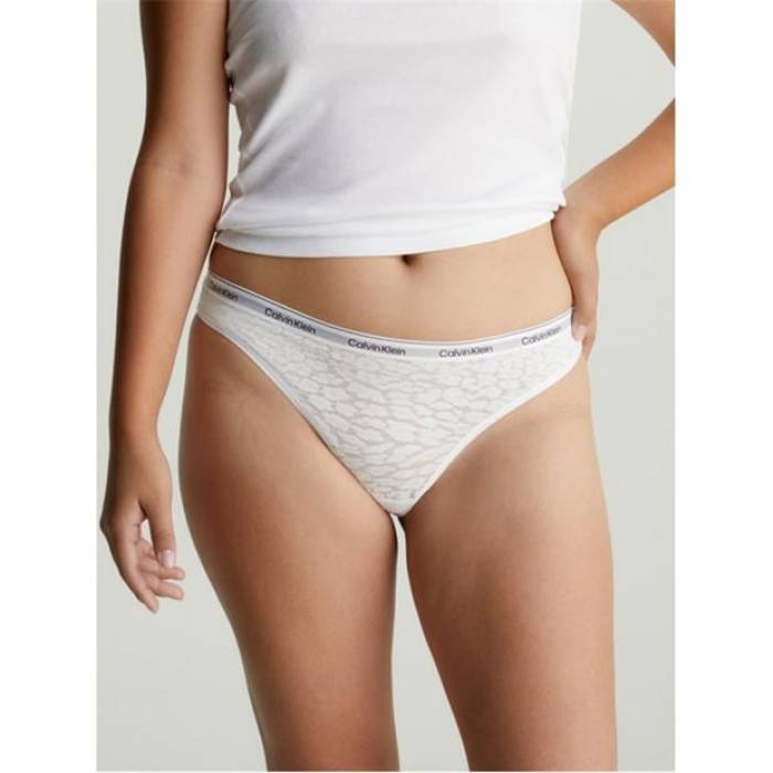 カルバンクライン Calvin Klein 【 Lace Brazilian Thong Women White 】 レディース 白いこと 白いこと