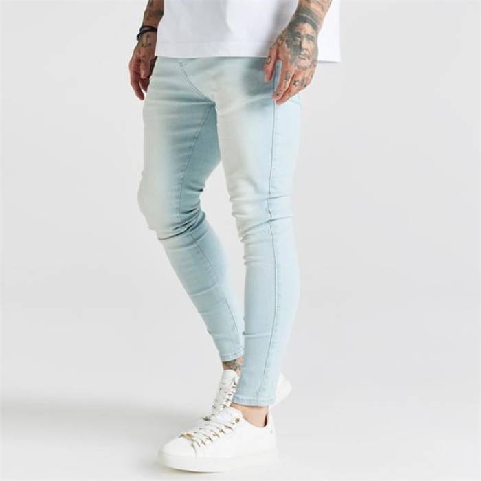 シックシルク Siksilk 【 Distressed Skinny Jeans Mens Men Blue 】 スキニー ジーンズ メンズ メンズ 青色 ブルー