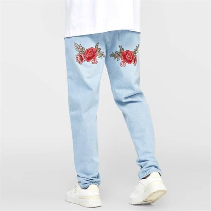 シックシルク Siksilk 【 Straight Legged Jeans Mens Men Light Blue 】 ジーンズ メンズ メンズ 青色 ブルー