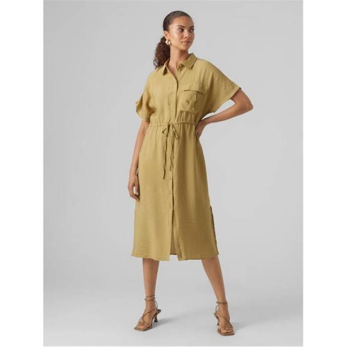 ヴェロモーダ Vero Moda 【 Women\u0027s Iris Shirt Dress Women Khaki 】 レディース 御召しもの レディース カーキ